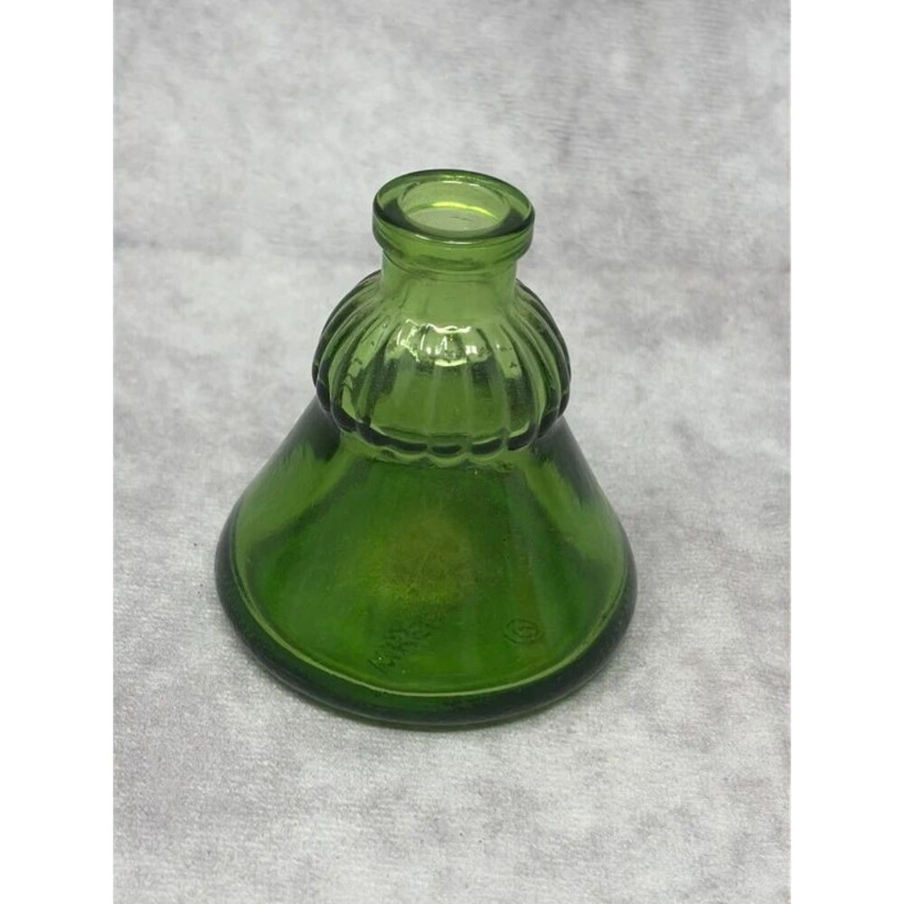intage 1970s Wheaton NJ Green Glass Repro Cone Ink Bottle 2.5"